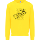 Velociraptor Skull Dinosaurs Palaeontology Kids Sweatshirt Jumper Yellow