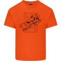 Velociraptor Skull Dinosaurs Palaeontology Kids T-Shirt Childrens Orange
