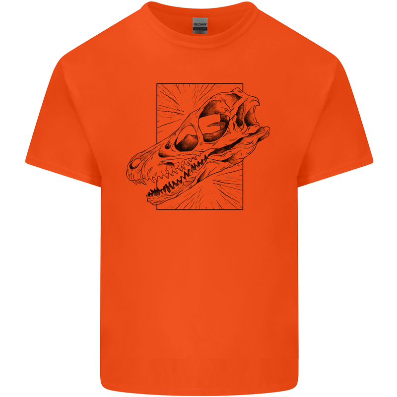 Velociraptor Skull Dinosaurs Palaeontology Kids T-Shirt Childrens Orange
