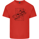 Velociraptor Skull Dinosaurs Palaeontology Kids T-Shirt Childrens Red