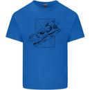 Velociraptor Skull Dinosaurs Palaeontology Kids T-Shirt Childrens Royal Blue