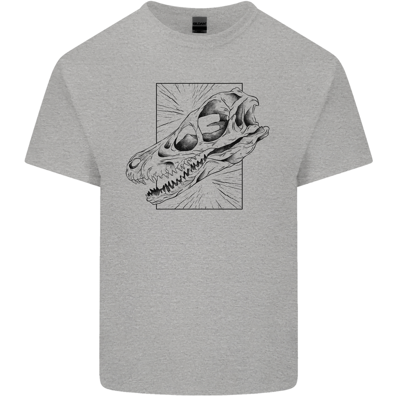 Velociraptor Skull Dinosaurs Palaeontology Kids T-Shirt Childrens Sports Grey