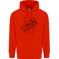 Velociraptor Skull Dinosaurs Palaeontology Mens 80% Cotton Hoodie Bright Red