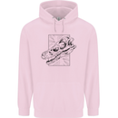 Velociraptor Skull Dinosaurs Palaeontology Mens 80% Cotton Hoodie Light Pink