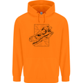 Velociraptor Skull Dinosaurs Palaeontology Mens 80% Cotton Hoodie Orange