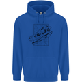 Velociraptor Skull Dinosaurs Palaeontology Mens 80% Cotton Hoodie Royal Blue