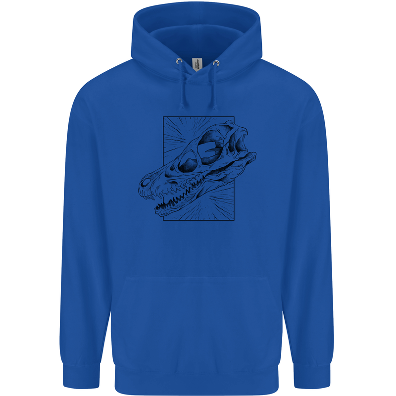 Velociraptor Skull Dinosaurs Palaeontology Mens 80% Cotton Hoodie Royal Blue
