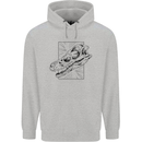 Velociraptor Skull Dinosaurs Palaeontology Mens 80% Cotton Hoodie Sports Grey