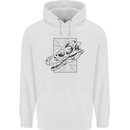 Velociraptor Skull Dinosaurs Palaeontology Mens 80% Cotton Hoodie White
