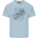 Velociraptor Skull Dinosaurs Palaeontology Mens Cotton T-Shirt Tee Top Light Blue