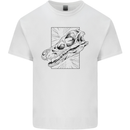 Velociraptor Skull Dinosaurs Palaeontology Mens Cotton T-Shirt Tee Top White