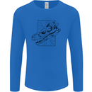 Velociraptor Skull Dinosaurs Palaeontology Mens Long Sleeve T-Shirt Royal Blue
