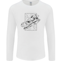 Velociraptor Skull Dinosaurs Palaeontology Mens Long Sleeve T-Shirt White