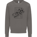 Velociraptor Skull Dinosaurs Palaeontology Mens Sweatshirt Jumper Charcoal