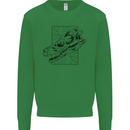 Velociraptor Skull Dinosaurs Palaeontology Mens Sweatshirt Jumper Irish Green