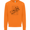 Velociraptor Skull Dinosaurs Palaeontology Mens Sweatshirt Jumper Orange