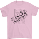 Velociraptor Skull Dinosaurs Palaeontology Mens T-Shirt 100% Cotton Light Pink