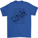 Velociraptor Skull Dinosaurs Palaeontology Mens T-Shirt 100% Cotton Royal Blue