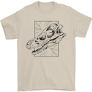 Velociraptor Skull Dinosaurs Palaeontology Mens T-Shirt 100% Cotton Sand