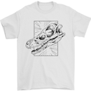 Velociraptor Skull Dinosaurs Palaeontology Mens T-Shirt 100% Cotton White