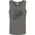 Velociraptor Skull Dinosaurs Palaeontology Mens Vest Tank Top Charcoal