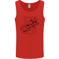 Velociraptor Skull Dinosaurs Palaeontology Mens Vest Tank Top Red