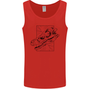 Velociraptor Skull Dinosaurs Palaeontology Mens Vest Tank Top Red