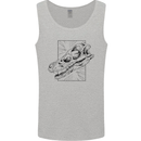 Velociraptor Skull Dinosaurs Palaeontology Mens Vest Tank Top Sports Grey