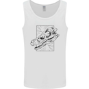 Velociraptor Skull Dinosaurs Palaeontology Mens Vest Tank Top White