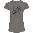 Velociraptor Skull Dinosaurs Palaeontology Womens Petite Cut T-Shirt Charcoal