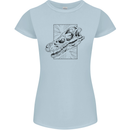 Velociraptor Skull Dinosaurs Palaeontology Womens Petite Cut T-Shirt Light Blue