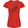 Velociraptor Skull Dinosaurs Palaeontology Womens Petite Cut T-Shirt Red