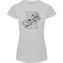 Velociraptor Skull Dinosaurs Palaeontology Womens Petite Cut T-Shirt Sports Grey