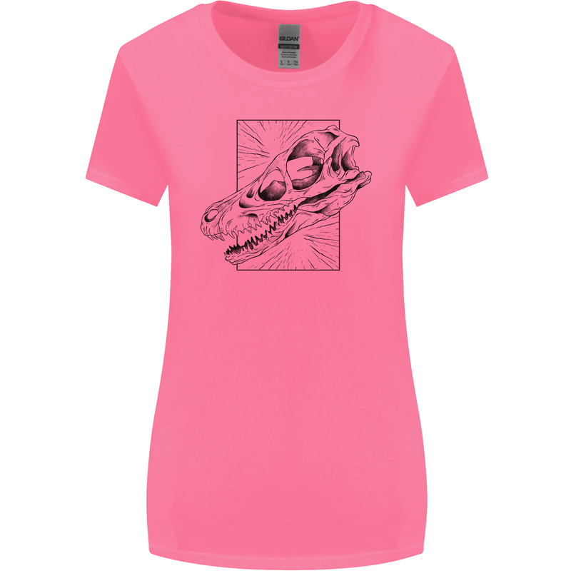 Velociraptor Skull Dinosaurs Palaeontology Womens Wider Cut T-Shirt Azalea
