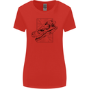 Velociraptor Skull Dinosaurs Palaeontology Womens Wider Cut T-Shirt Red
