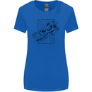 Velociraptor Skull Dinosaurs Palaeontology Womens Wider Cut T-Shirt Royal Blue