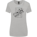 Velociraptor Skull Dinosaurs Palaeontology Womens Wider Cut T-Shirt Sports Grey