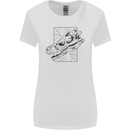 Velociraptor Skull Dinosaurs Palaeontology Womens Wider Cut T-Shirt White