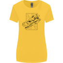 Velociraptor Skull Dinosaurs Palaeontology Womens Wider Cut T-Shirt Yellow