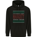 Very Naughty This Year Funny Christmas Xmas Mens 80% Cotton Hoodie Black