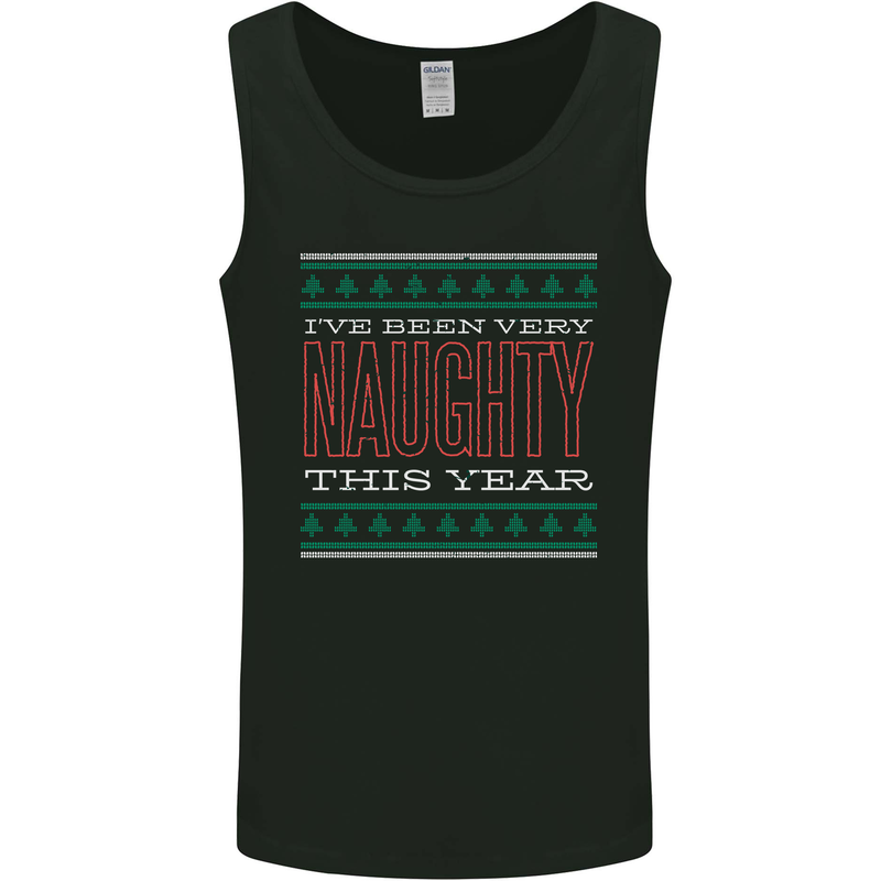 Very Naughty This Year Funny Christmas Xmas Mens Vest Tank Top Black