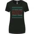Very Naughty This Year Funny Christmas Xmas Womens Wider Cut T-Shirt Black