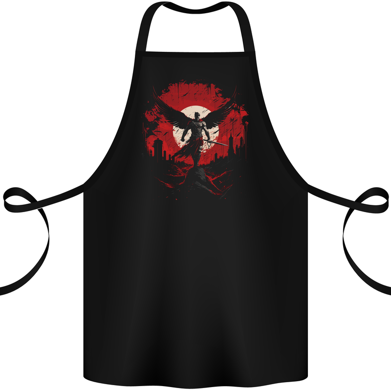 Victorious St Michael Archangel Warrior MMA Cotton Apron 100% Organic Black