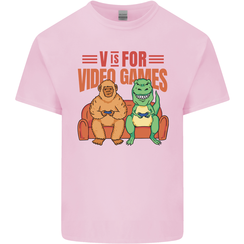 Video Games T-Rex Funny Bigfoot Dinosaur Kids T-Shirt Childrens Light Pink