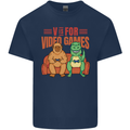 Video Games T-Rex Funny Bigfoot Dinosaur Kids T-Shirt Childrens Navy Blue
