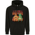 Video Games T-Rex Funny Bigfoot Dinosaur Mens 80% Cotton Hoodie Black