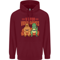 Video Games T-Rex Funny Bigfoot Dinosaur Mens 80% Cotton Hoodie Maroon