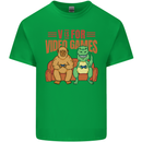 Video Games T-Rex Funny Bigfoot Dinosaur Mens Cotton T-Shirt Tee Top Irish Green