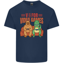 Video Games T-Rex Funny Bigfoot Dinosaur Mens Cotton T-Shirt Tee Top Navy Blue