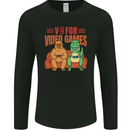 Video Games T-Rex Funny Bigfoot Dinosaur Mens Long Sleeve T-Shirt Black